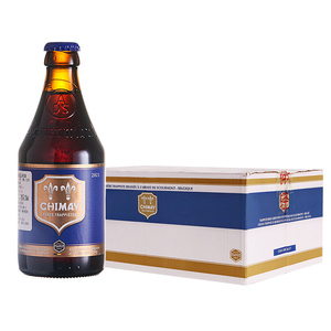 【进口】智美/Chimay蓝帽啤酒330ml*4瓶装比利时修道士精酿黑啤酒