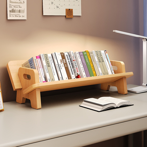 桌面实木书架书桌置物架简约小型书本桌上简易收纳架宿舍儿童书柜