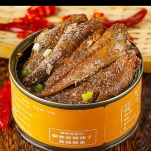 海鲜零食开罐即食深海五香香辣小黄花鱼罐头五香香辣黄花鱼下酒菜