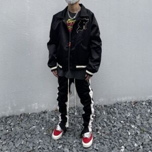 正确版 fear of god fog第五季比伯同款刺绣棒球服高街夹克外套男