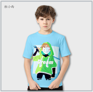 dream童装短袖我的世界大神同款衣服笑脸印花夏季半袖男童百搭t恤
