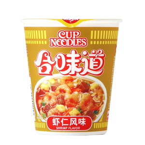 NISSIN/日清合味道虾仁风味74g*12杯整箱速食网红开杯乐方便面