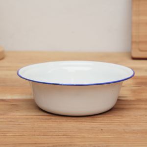 加厚14-24纯白色搪瓷碗老式汤盆洋铁碗搪瓷洗手盆饭碗经怀旧