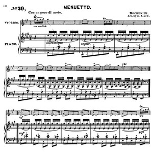 756博凯里尼 luigi boccherini 小步舞曲小提琴 钢琴 总 分谱 4页