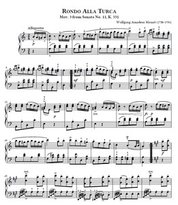 nn 1969  莫扎特 土耳其进行曲 k331第三乐章 带指法 高清  4页