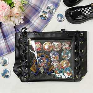 【贝の鱼】日系透明吧唧痛包女蝴蝶结丝带单肩手提大包漫展二次元