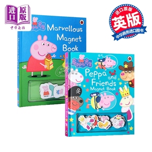 预售 Peppa Pig磁铁书2册 英文原版 粉红猪小妹 小猪佩奇故事绘本 益智游戏书 3-6岁