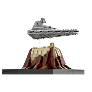 星战积木moc 高难度拼插玩具 适用乐高47569迷你杰达上空的歼星舰