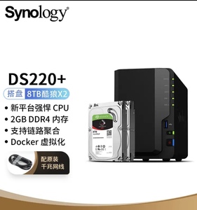 顺丰国行群晖Synology DS220+ 2盘位NAS企业级网络存储服务器高端