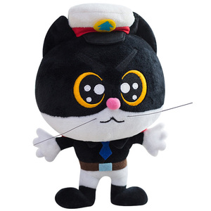 美影正版新款黑猫警长白猫班长一只耳牟三嘟毛绒玩具公仔玩偶礼物