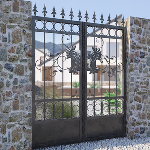 欧式铁艺门别墅庭院门老式户外花园院子门中式家用双开铝合金小门