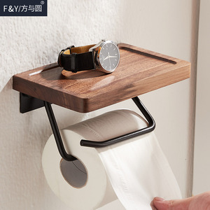 新中式胡桃木卫生纸置物架卫生间手纸架厕所实木卷纸架创意纸巾架