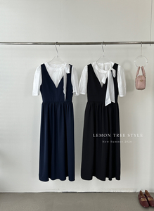 Lemon Tree Style牧缇学院时尚洋气两件套背带连衣裙连衣裙88760