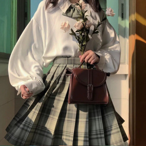 【竹取】jk制服格裙百褶裙a字