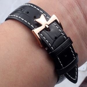 适配江诗丹顿表带牛皮真皮男女vc传承艺术大师针扣手表配件20mm