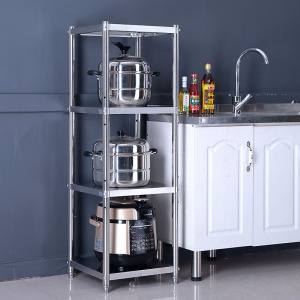 不锈钢置物架30x30深厨房夹缝架40x40落地50宽微波炉烤箱架正方形