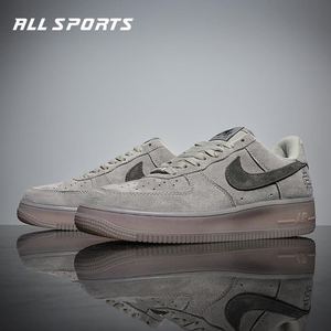 空军一号 af1 灰色 卫冕 麂皮男女鞋 高低帮板鞋休闲运动鞋
