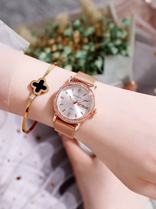 罗西尼手表女生防水时尚潮流石英表新款日历夜光休闲钢带女士