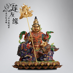 尼泊尔财宝天王纯铜财宝藏传佛像家用供奉密宗财神毗沙门佛教摆件