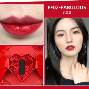 【520礼物】tf口红磨砂黑管ff02女王红色显白唇膏送女友爱心礼盒