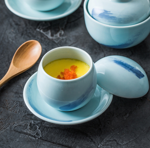 青瓷蒸蛋碗炖盅陶瓷带盖家用保鲜碗汤碗粥碗宝宝蒸蛋盅日式燕窝碗