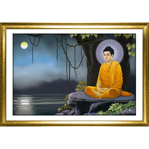 5d魔方钻石画新款满钻客厅佛像释迦牟尼佛菩提树下悟道十字绣圆钻