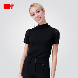 纳艺拉丁舞服女新款国标舞摩登舞训练服女高领短袖t恤舞蹈服ny旗舰