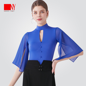 ny纳艺摩登舞拉丁舞服女连体上衣上衣交谊舞练功服国标舞跳舞蹈服