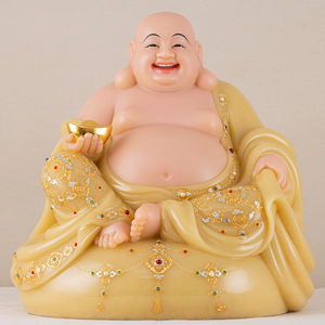 汉白玉弥勒佛佛像笑佛像大肚弥勒佛菩萨神像家用客厅招财摆件