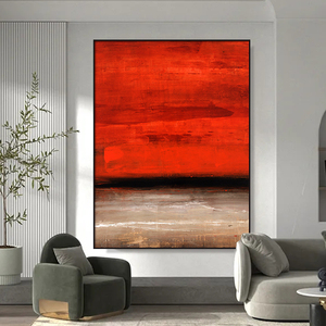 现代简约大幅红色沙发背景墙装饰画抽象艺术大气玄关客厅软装挂画