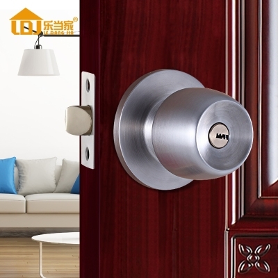 圆球锁安装门把手玻璃门球形锁圆头室内门锁旋转浴室门门锁芯寝室