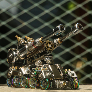 机械党金属拼装坦克警模型3d立体拼图高难玩具生日礼物父亲端午节