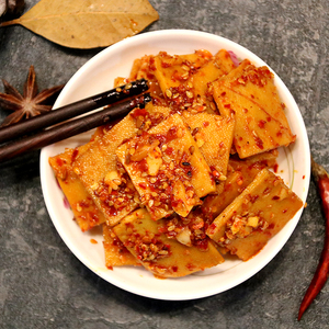 平江酱干湖南特产年货蒜蓉豆干手工自制酱干子小吃辣味零食250g装