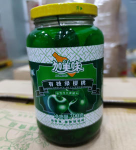 加美味有枝绿樱桃罐头700g*12瓶蛋糕点缀烘焙用车厘子装饰水果