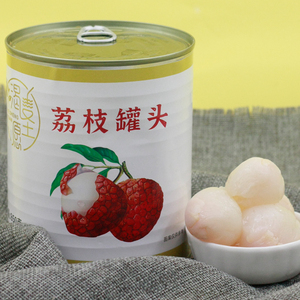 圣愿糖水荔枝罐头850g 整箱 荔枝果肉颗粒新鲜水果罐头奶茶店原料