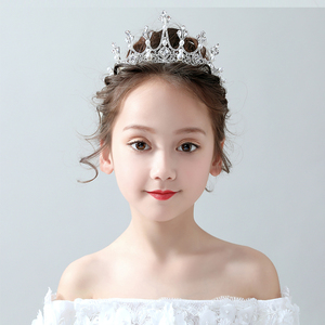 儿童皇冠头饰公主小孩韩版女童演出生日礼服发饰小女孩可爱王冠仙