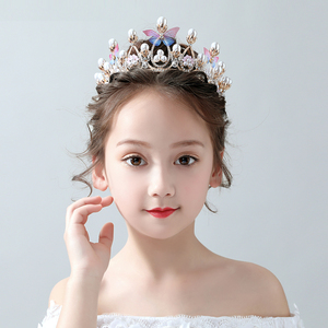 韩版儿童皇冠头饰公主女童生日小孩王冠可爱蝴蝶发箍苏菲亚派对仙