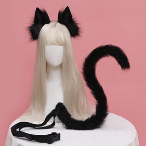 性感毛绒猫耳朵女仿真兽耳装饰道具可爱狐狸发箍头饰情趣尾巴套装