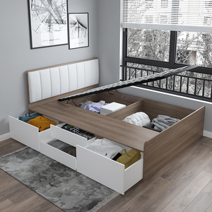 榻榻米床现代简约小户型主次卧抽屉高箱储物收纳1.2m塌塌米单人床