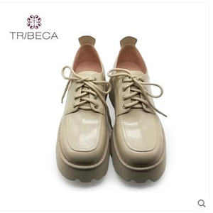 tribeca翠贝卡21xc59097秋季新款女士厚底百搭系带圆头英伦风单鞋