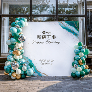 服装店新店开业大吉周年庆典氛围网红装饰布置创意门头气球签到墙