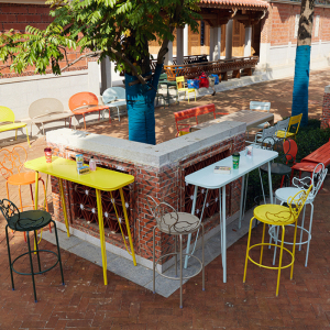 户外庭院露天吧台桌椅家用休闲高脚餐桌简约现代网红创意防水别墅