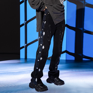 破洞拉链牛仔裤ins小众潮流直筒裤宋亚轩同款裤子tb5529937