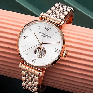 正品阿玛尼手表机械腕表女款满天星时尚镶钻女表生日礼物 AR60023