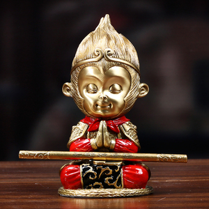 纯铜孙悟空摆件汽车载创意高档办公室装饰品齐天大圣斗战神佛佛系