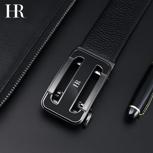 hr赫莲娜男士皮带真皮2021新款头层牛皮腰带时尚简约自动扣皮带男