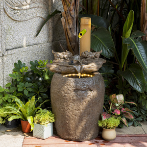 假山喷泉阳台鱼池造景小院子室外庭院循环水景观水缸造景流水摆件