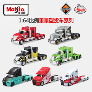 美驰图合金汽车模型正版MACK马克国际孤星拖头货卡车奔驰黑金玩具