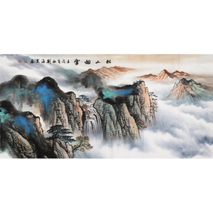 【祖传】刘海粟字画四尺横幅名家写意山水国画精品手绘名人画作品