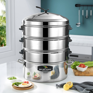 蒸馍锅大蒸锅大号笼屉家用大容量不锈钢特大加厚多层蒸馒头商用40
